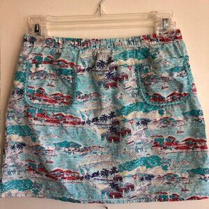 VINEYARD VINES Cotton Tropical Print Blue Red White Sequin Rick Rack Ski…